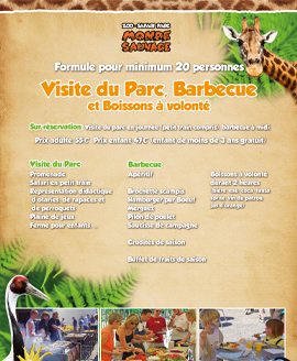 formule barbecue combiné safari et fraxinus entreprise parc animalier monde sauvage safari aywaille