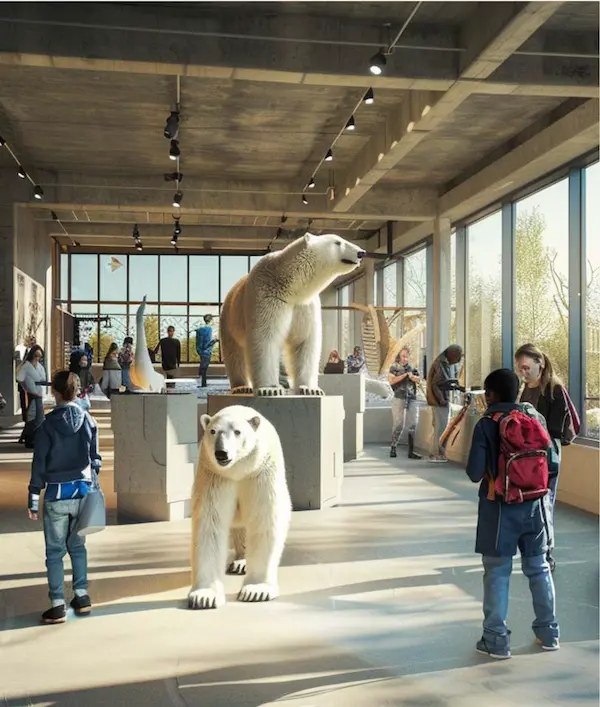 Espace pédagogique intérieur et extérieur au Monde Sauvage