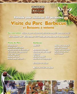 formule barbecue combiné safari et fraxinus entreprise parc animalier monde sauvage safari aywaille