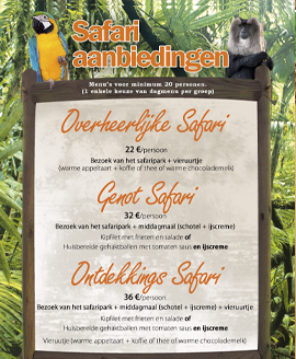 formule 3 menu's dierenpark monde sauvage safari aywaille